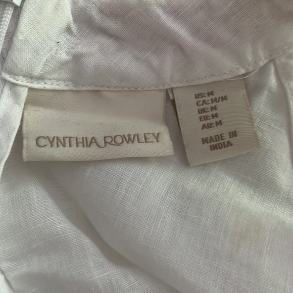 CYNTHIA Rowley Linen Halter Beaded Tank Size Medium - Picture 7 of 7